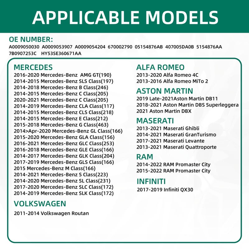 CDWTPS TPMS Sensor,433MHZ Tire Pressure Monitor System 4-Pack for Mercedes Replaces#A0009050030 A0009053907 A0009054204â€¦ - Image 2